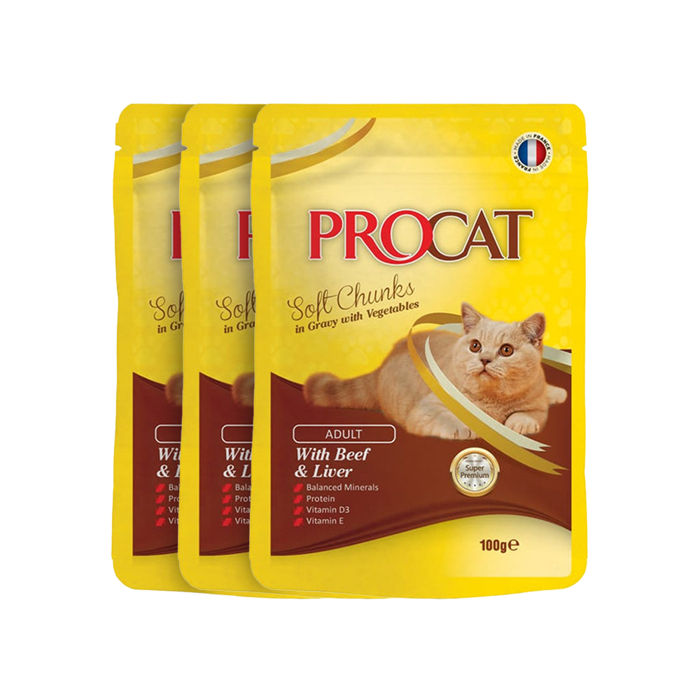 PROCAT Soft chunks in jelly with Flavors 100 gm
