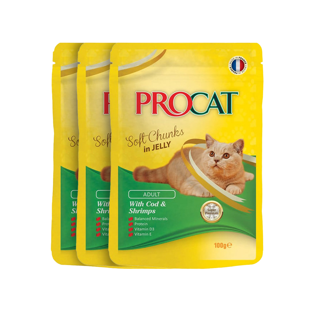 PROCAT Soft chunks in jelly with Flavors 100 gm