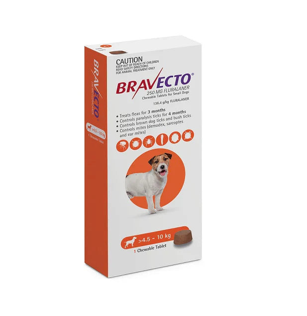 Bravecto Anti flea & tick 4.5 to 10kg