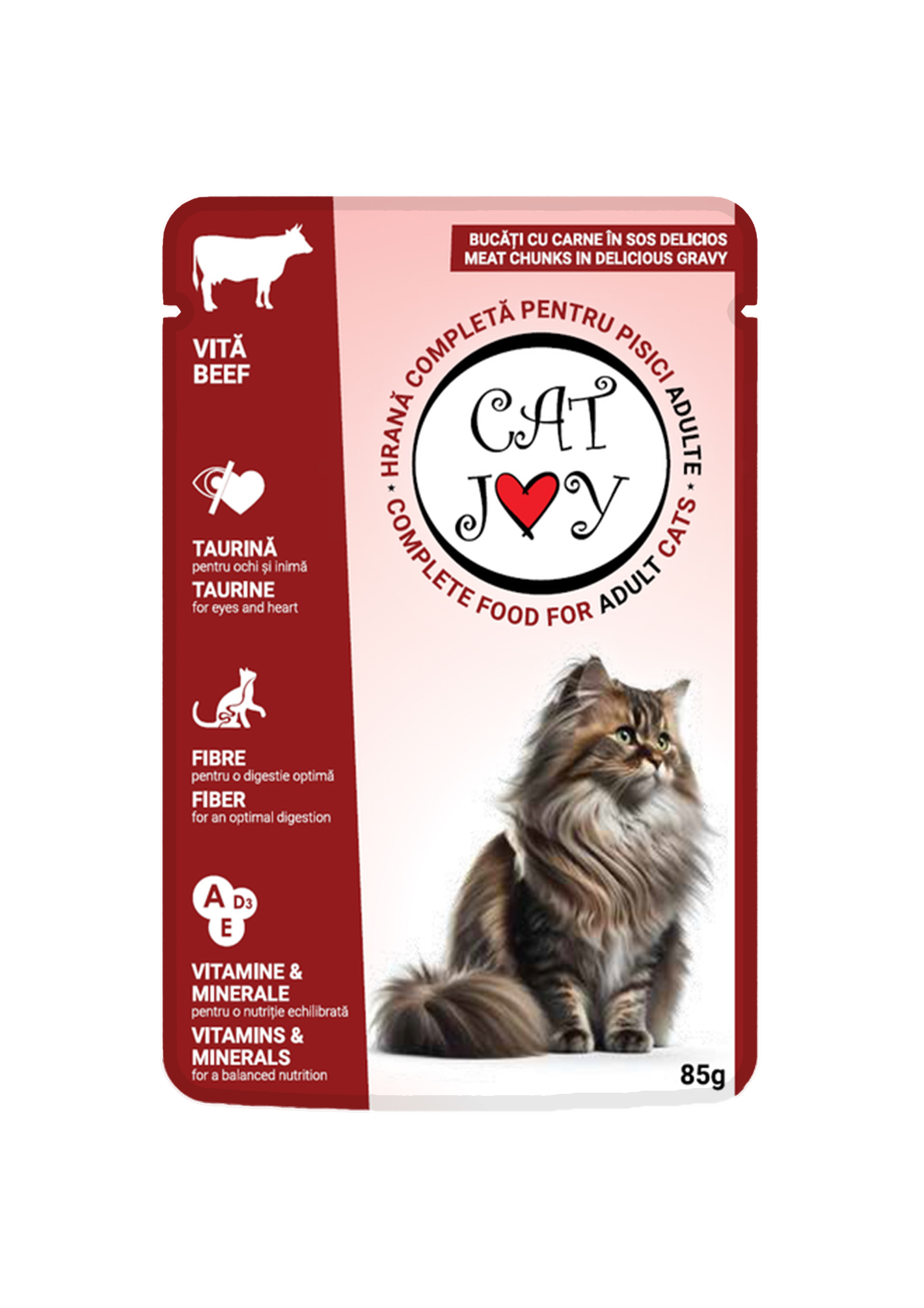 Cat Joy with beef in gravy 85g