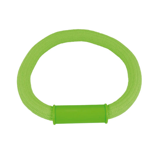 Dog Ring Toy, Durable Intertwined Design, Soft on Teeth, Green