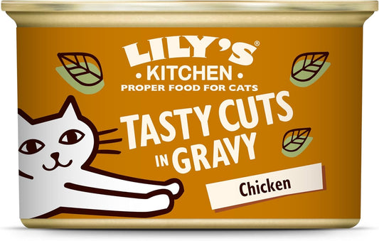Lily's Kitchen Natural Adult Wet Cat Food Tin Chicken Tasty Cuts in Gravy