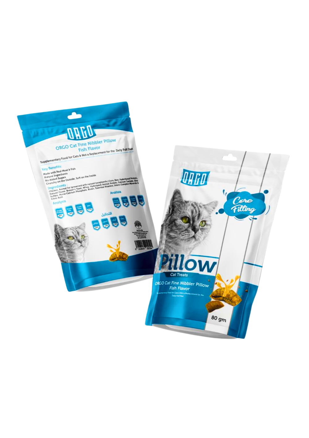 ORGO Pillow Cat Treat Fish Flavor 80gm