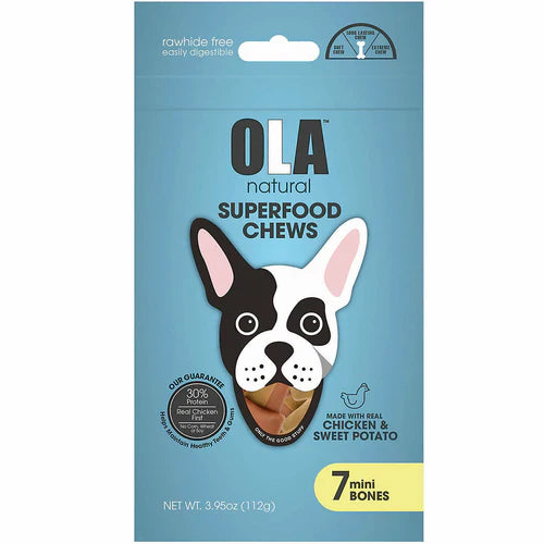 Ola Natural Chicken & Sweet Potato 7 Mini Bones Dog Treats 112g