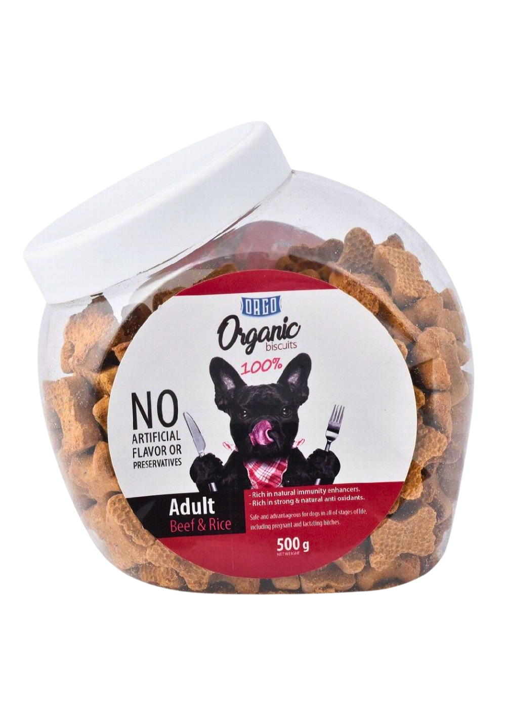 Orgo Biscuits For Adult Dogs With Beef And Rice 500 gm