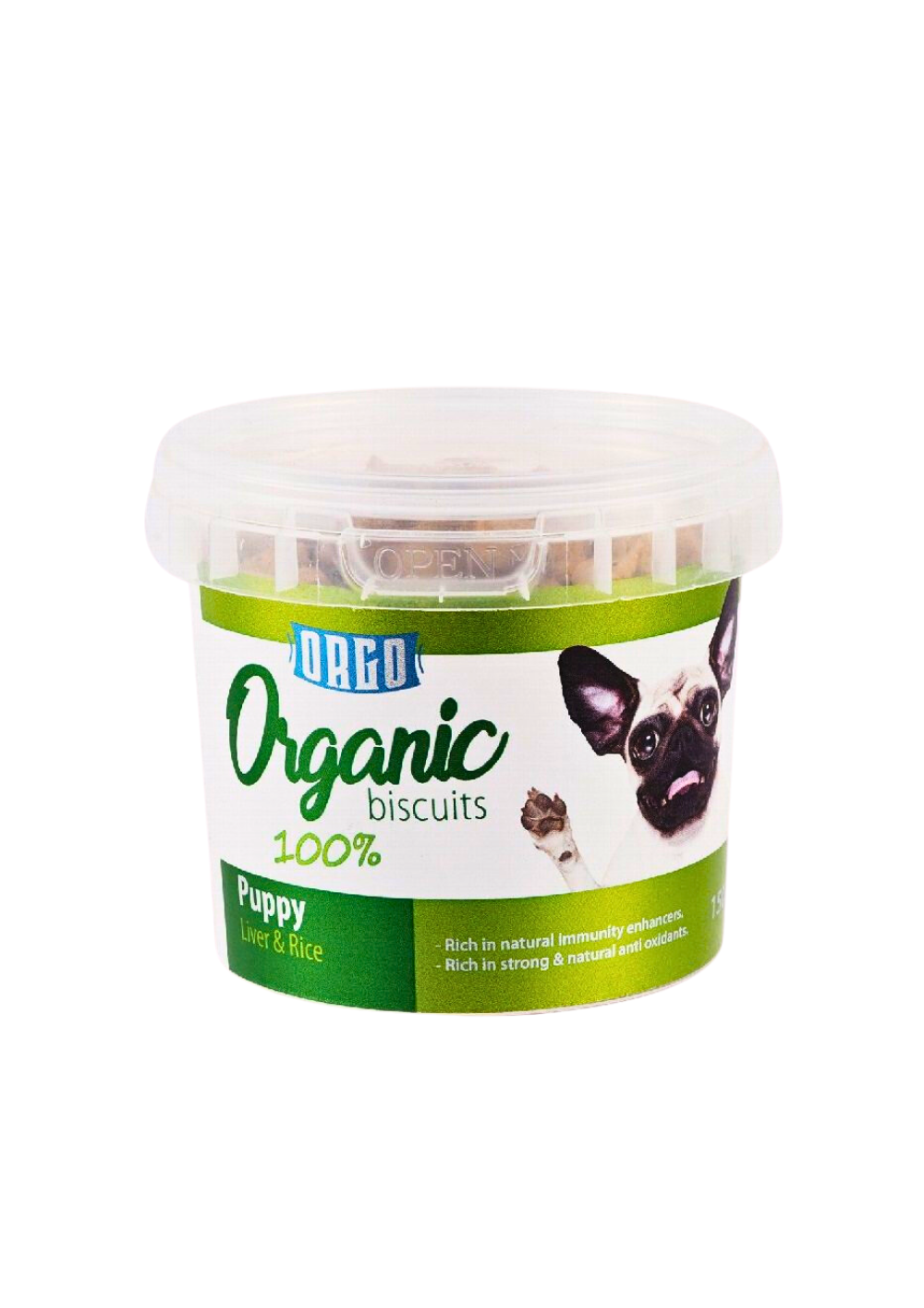 Orgo Organic Biscuit Treats with Liver And Rice for Puppies 150 g