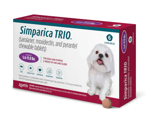 Simparica TRIO 2.5 to 5 kg one tablet