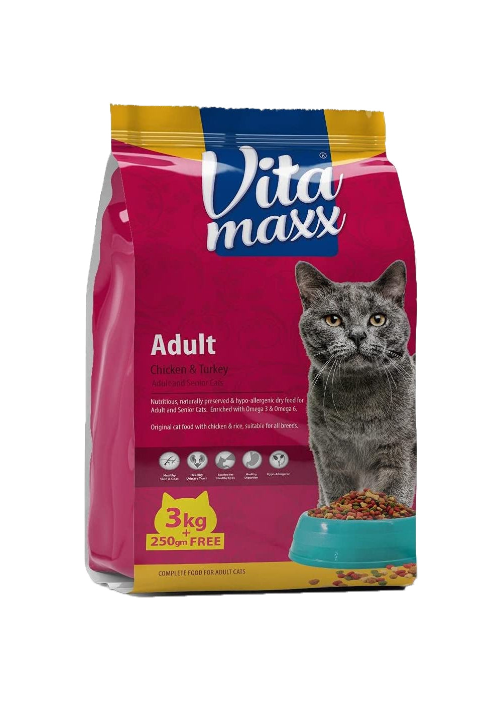 Vitamaxx Adult & Senior With Chicken & Turkey 3Kg+250gm Free