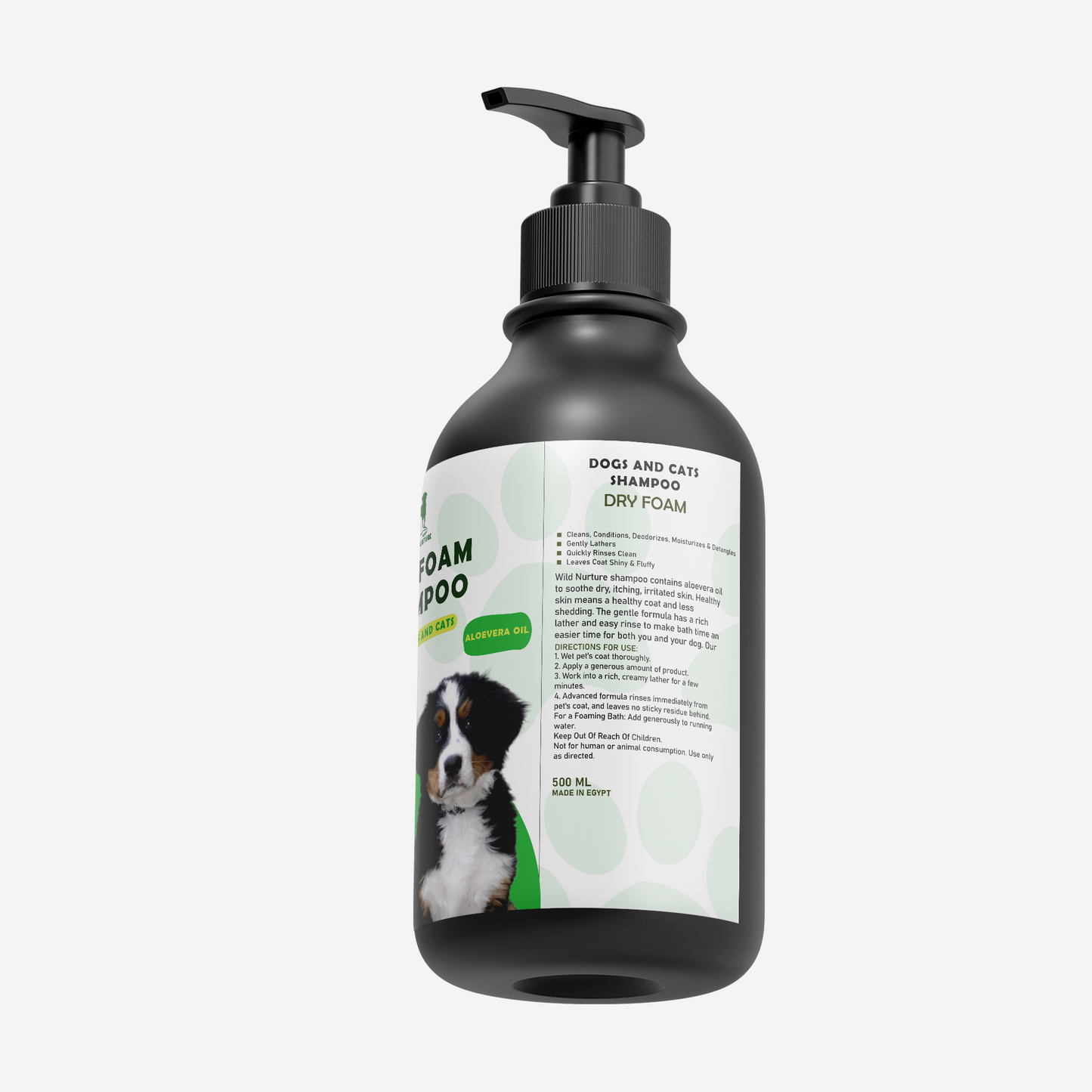 Wild Nurture Dry Foam Shampoo with Aloe Vera Oil – 500ml (For Cats & Dogs)
