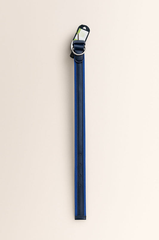 Pet Collar, Large Size, Navy Blue with Metal Buckle