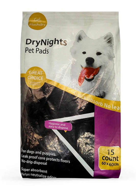 Dry Nights Pet Pads 60*60 15 pieces
