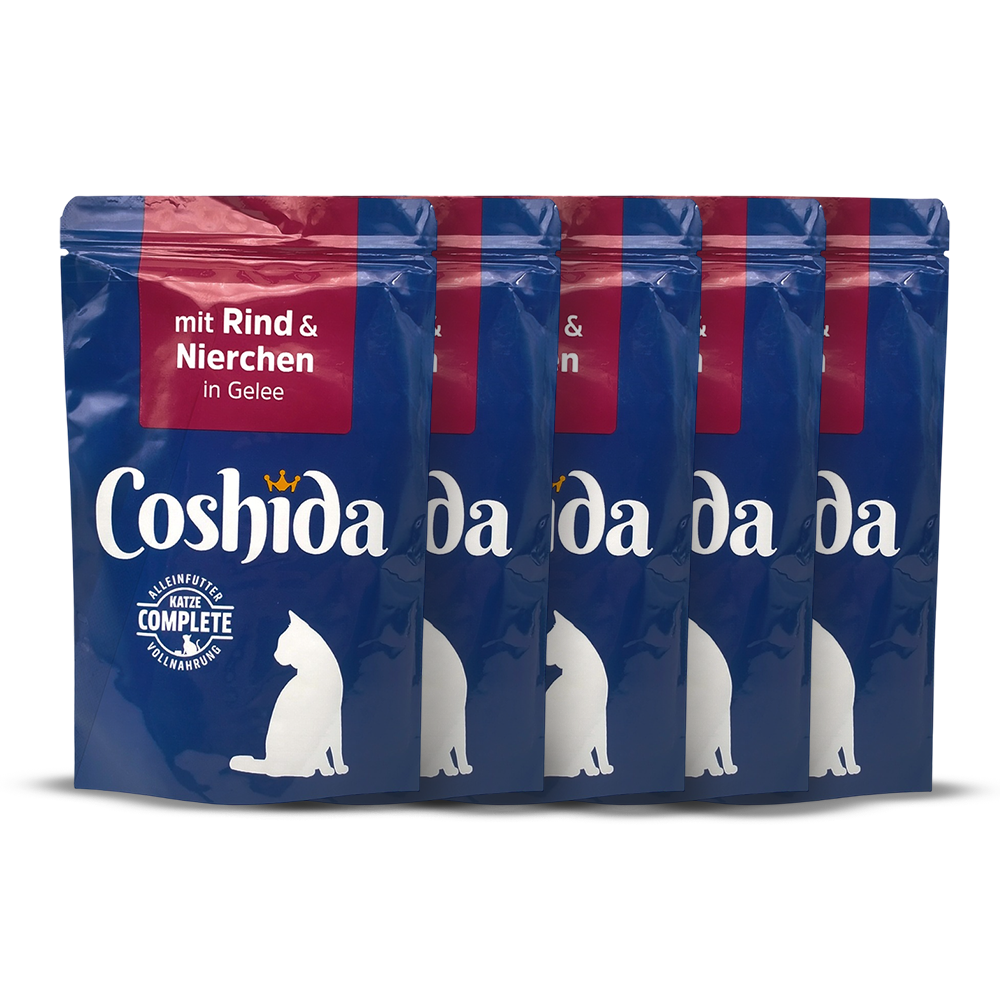 Coshida Wet Food In Jelly Pouch For Adult CATS 100 gm with kidney & beef
