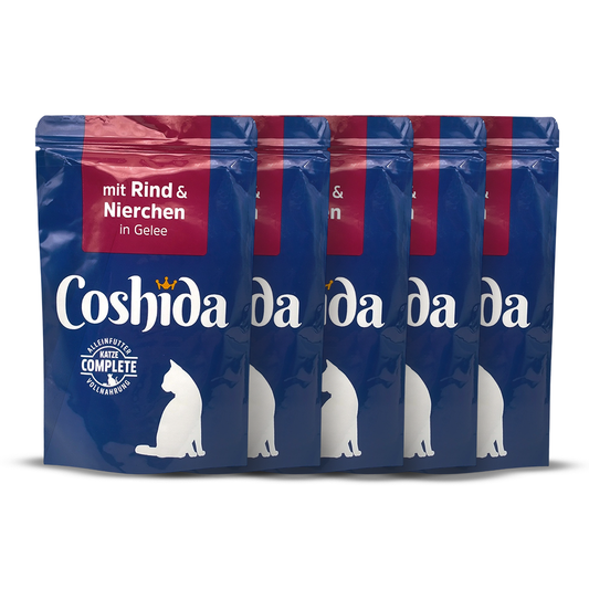 Coshida Wet Food In Jelly Pouch For Adult CATS 100 gm with kidney & beef