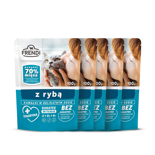 Frendi Premium Cat Food with Fish in Delicate Sauce, 100g, With Taurine and Vitamins