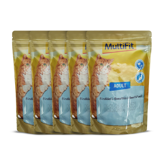MultiFit Adult Cat Jelly Duo Fish & Classic Mix Pouch 100 gm with beef and poultry