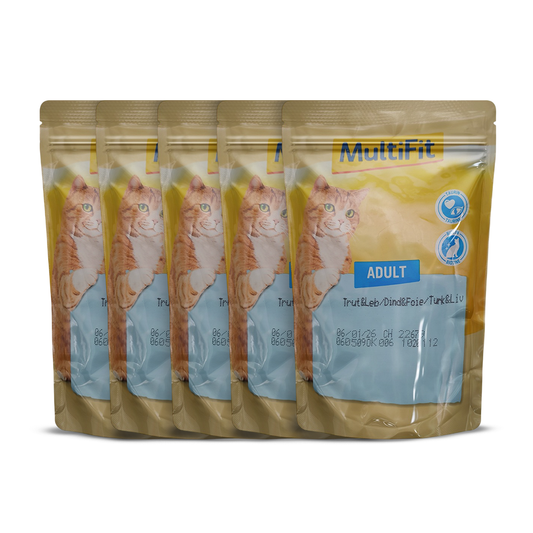 MultiFit Adult Cat Jelly Duo Fish & Classic Mix Pouch 100 gm with turkey and liver