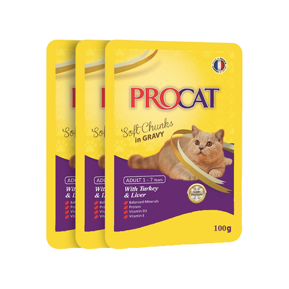 PROCAT Soft chunks in jelly with Flavors 100 gm