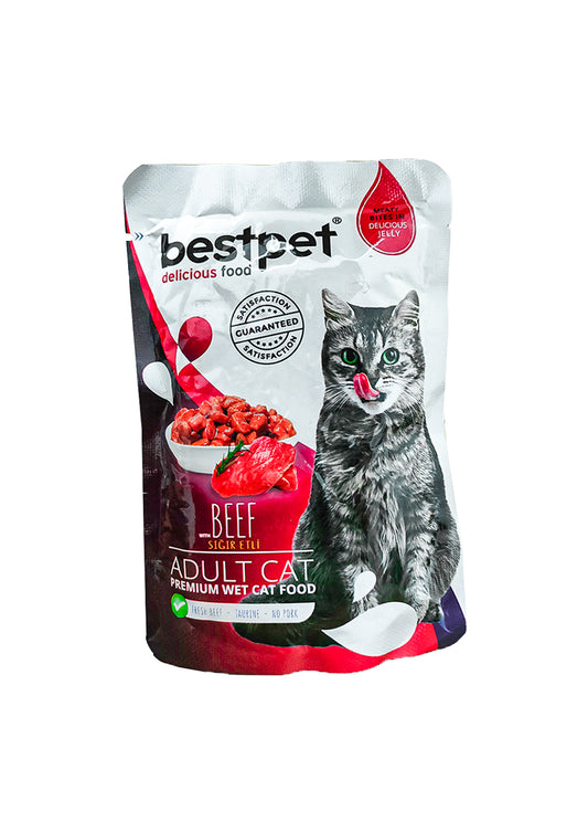 BestPet Pouch  Wet Food With Beef Adult Cat 85