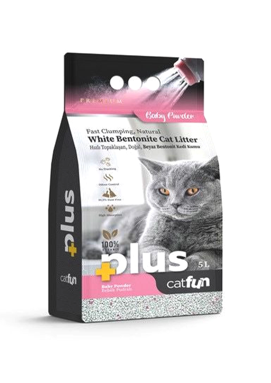 CATFUN Plus White Bentonite Cat Litter 5L Baby Powder