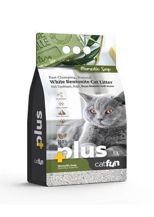 CATFUN Plus White Bentonite Cat Litter 5L Marseille Soap