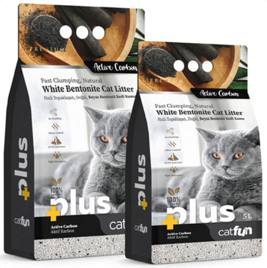 CatFun Plus Clumping Cat Litter, Active Carbon 10L