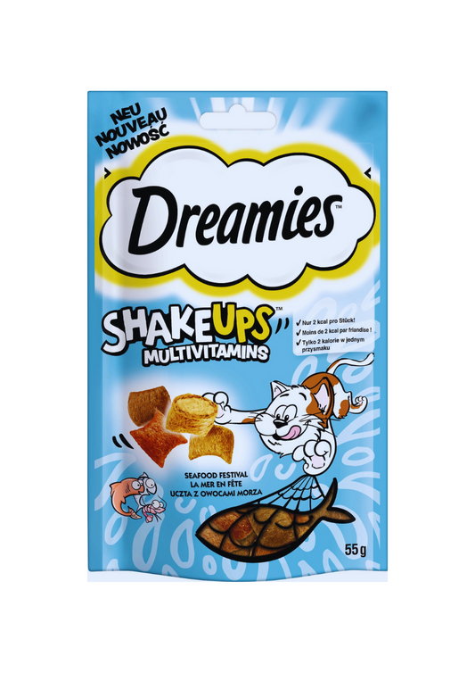 Dreamies Shake Ups Multivitamins Seafood Festival, 55 g