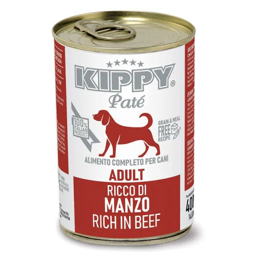 Kippy Pate Adult dog Wet Food Cans IN BEEF 400 g