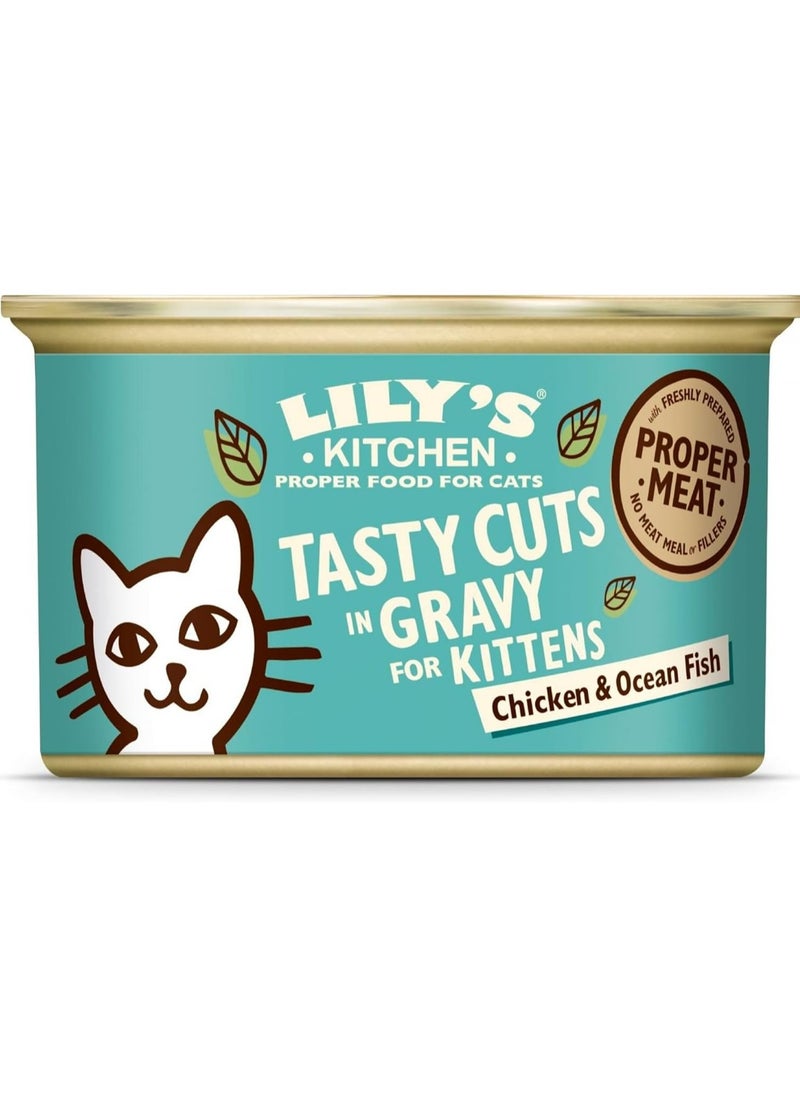 Lily's Kitchen Natural Adult Wet Cat Food in Gravy - Chicken & Ocean Fish Tasty Cuts