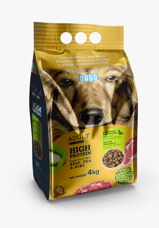 Orgo Adult Dog Dry Food (Beef , Pea & Kiwi ) - 4 kg