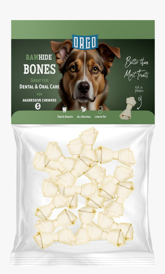 Orgo Rawhide Bones For Dog Dental Oral Care 100g Small