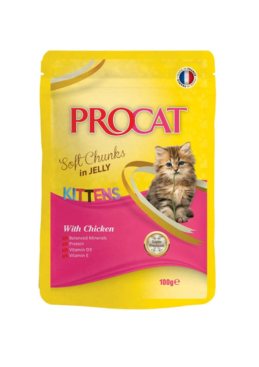 PROCAT Kitten Soft chunks in jelly with Chicken 100 gm