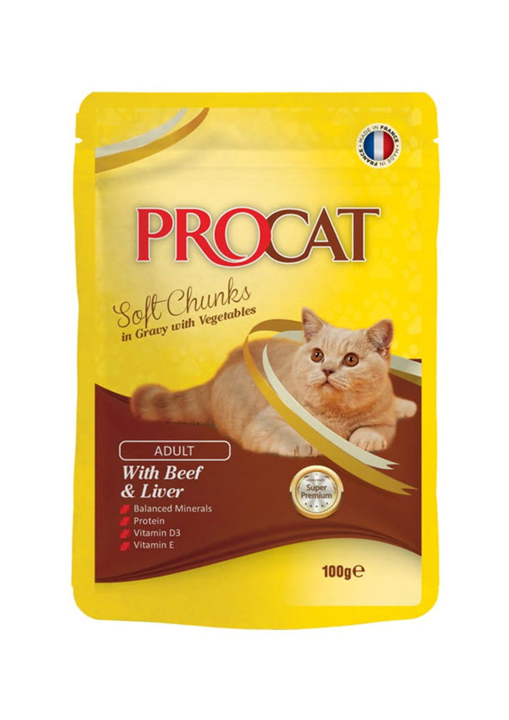 PROCAT Soft chunks in jelly with Beef & liver100 gm
