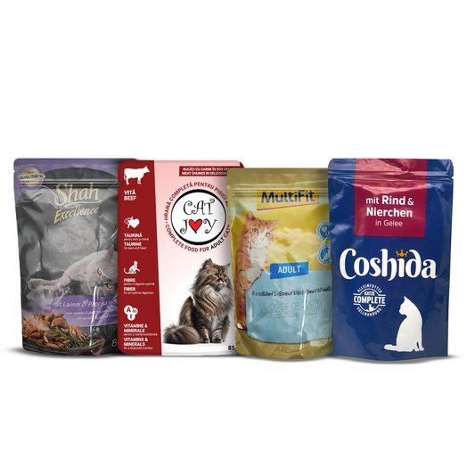 Premium Cat Food Variety Pack, Adult Cat Wet Food Bundle, Beef and Lamb Flavours multifit,coshida, shah and catjoy