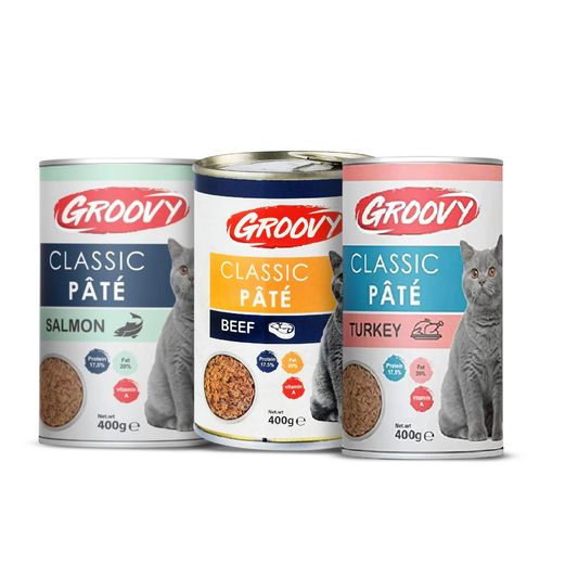 Groovy Cat Deluxe Pâté Bundle – Salmon, Turkey & Beef
