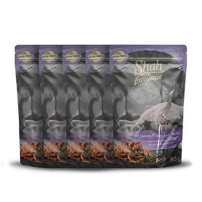Shah Excellence Wet food For Cats In sauce 85g with Lamb & Paprika