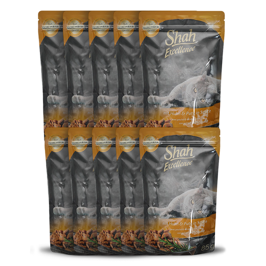 Shah Excellence Wet food For Cats In sauce 85g with chicken and turkey